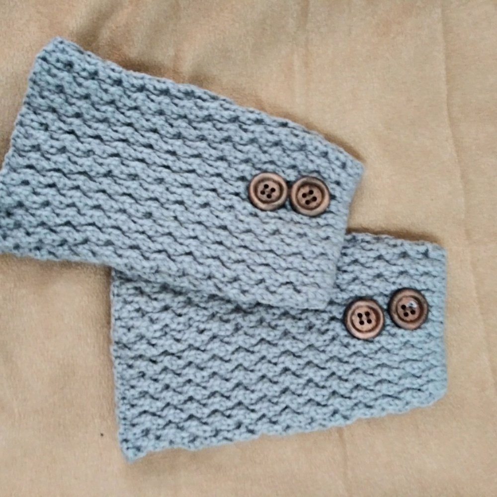 Pair of Knit Boot Toppers - Dark Grey
